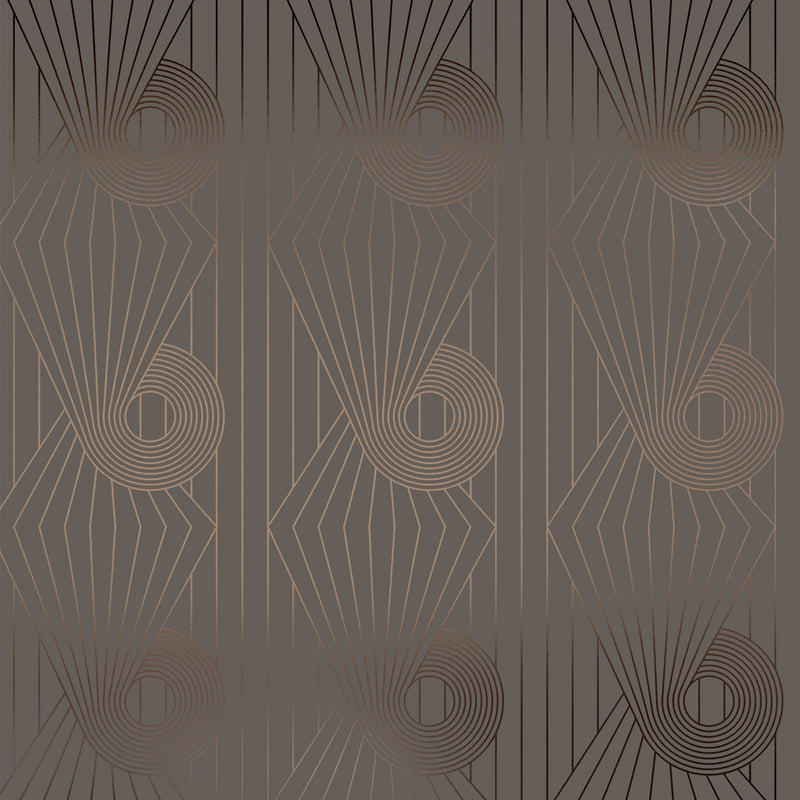 Minispiral bronze / cocoa brown wallpaper by Erica Wakerly