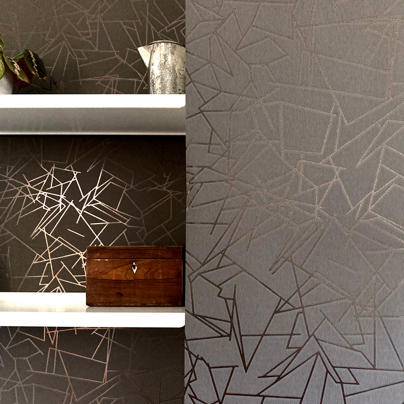 Angles bronze / cocoa brown wallpaper