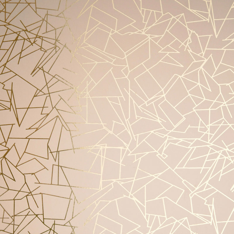 Angles gold / nude pink wallpaper