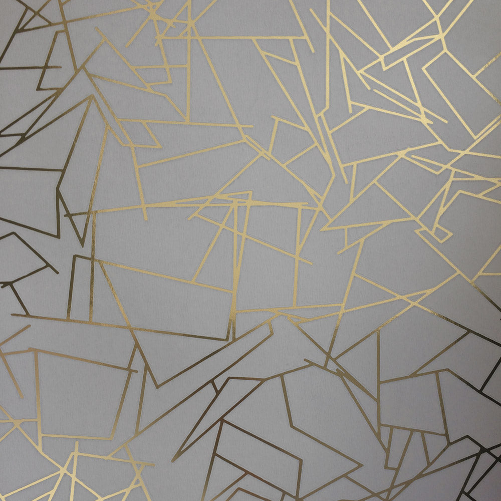 Angles gold / zinc grey wallpaper