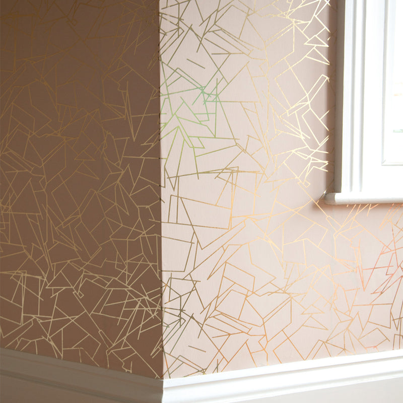 Angles gold / nude pink wallpaper