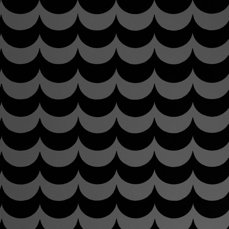 Scoop black flock wallpaper